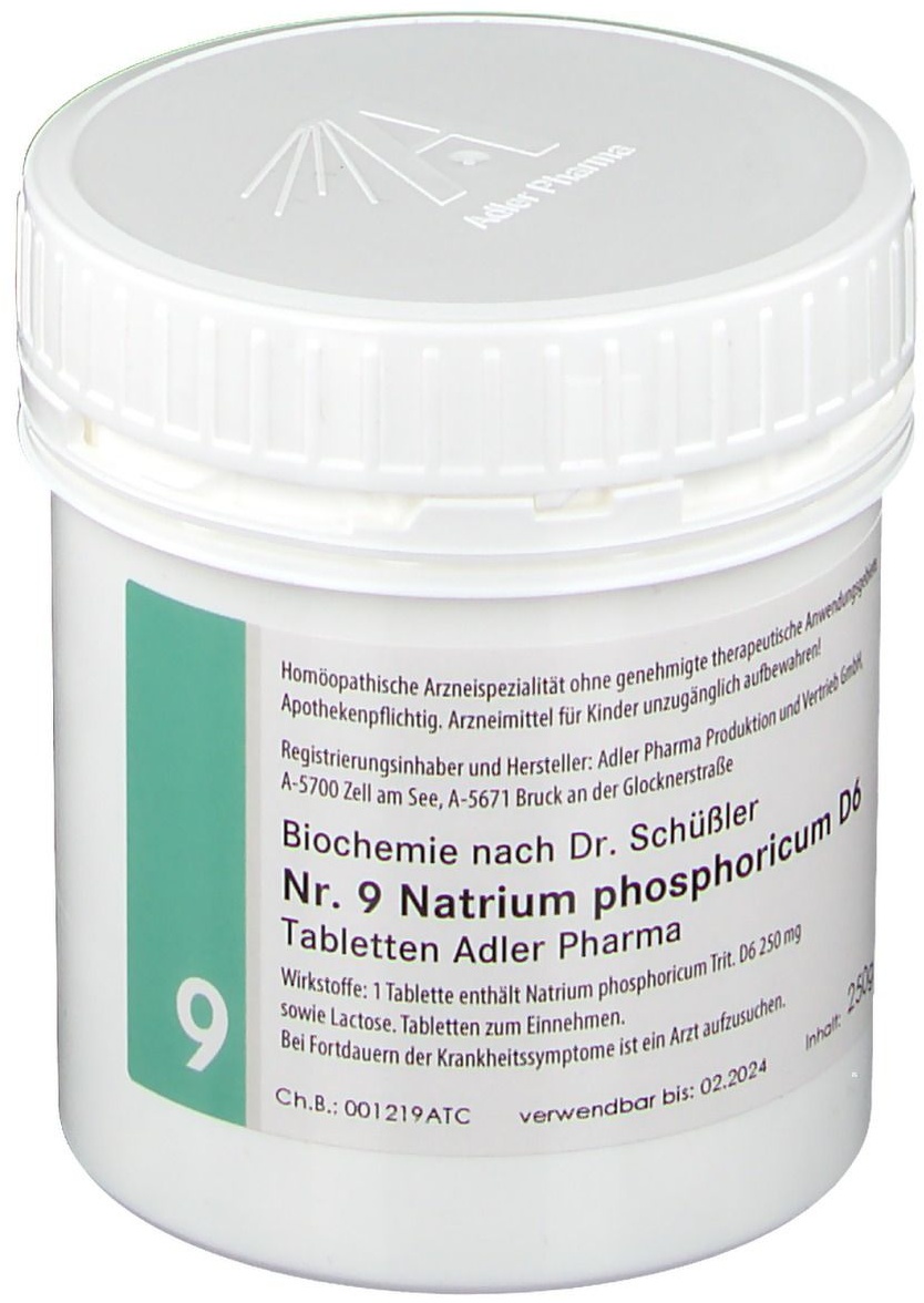 Adler Schüssler Salze Nr. 9 Natrium phosphoricum D6 Tabletten 250 g 250 g Tabletten