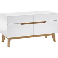 MCA Furniture Garderobenbank weiß Eiche, Holz, Asteiche, furniert, massiv,