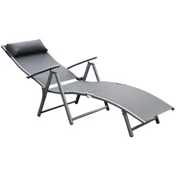 Outsunny Gartenliege, Metall, BxHxT: 137 x 100,5 x 63,5 cm - grau
