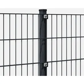 Hadra Doppelstabmattenzaun 205,4 x 143 cm Schwarz/Metall