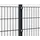 Hadra Doppelstabmattenzaun 205,4 x 143 cm Schwarz/Metall