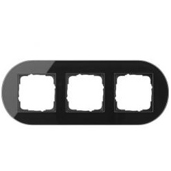 Gira Studio Abdeckrahmen 3-fach (Glas schwarz)