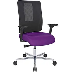 Topstar Bürostuhl Sitness Open X (N) Deluxe Alu mit Schiebesitz, OX39WTW2 T330 Stoff lila, Gestell alu