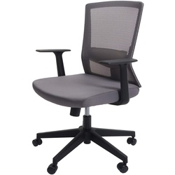 Bürostuhl MCW-J90, Schreibtischstuhl, ergonomische S-förmige Rückenlehne, verstellbare Taillenstütze ~ grau