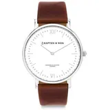 KAPTEN & SON - CAMPUS - silver brown leather / 40 MM
