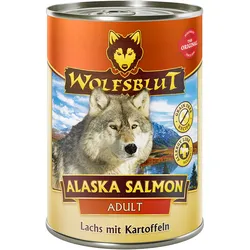 WOLFSBLUT 395g Hundenassfutter 6 x 395 Gramm Alaska Salmon Lachs mit Kartoffeln