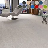 OTTO home Teppichboden Zephyra, Schlinge, Gesamthöhe 8 mm, Made in Netherlands, rechteckig, Uni Farben, Breite 400 cm, strapazierfähig, Wohnzimmer, Schlafzimmer grau 400 cm x 675 cm