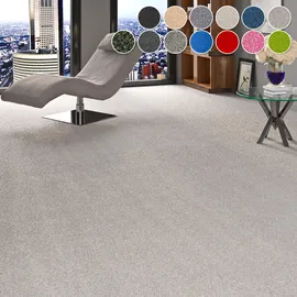 OTTO home Teppichboden Zephyra, Schlinge, Gesamthöhe 8 mm, Made in Netherlands, rechteckig, Uni Farben, Breite 400 cm, strapazierfähig, Wohnzimmer, Schlafzimmer grau 400 cm x 675 cm
