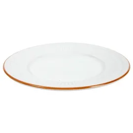 HIT Trading Frühstücksteller TAKI, Ø 19 cm - Karamell - Weiß - Porzellan - mit Rillenoptik