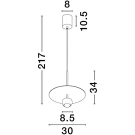 Nova Luce Edem 1-flg. Ø 30 cm blau/grau