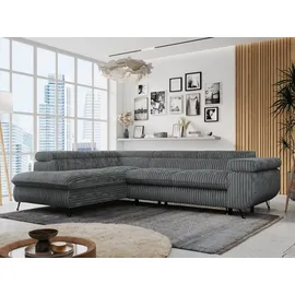 MKS Meble Eckcouch Cord 3-Sitzer Grau