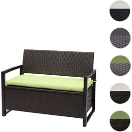 MCW MCW-F39 2er Sitzbank 120 x 60 x 85 cm Braun/Grün