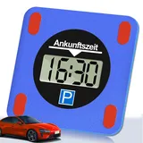 Warmfay Elektronische Parkscheibe mit Zulassung vom KBA, Mini Automatische Digitale Parkscheibe mit Batterie, Parkscheibe Elektrisch für Auto mit Taktungseinstellung - Blau, 1 Stück