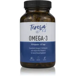 Omega 3 Fischöl Kapseln 2000mg mit natürlichem Vitamin E von Teresa KS für beste Bioverfügbarkeit - Hergestellt in Deutschland (90 St.)