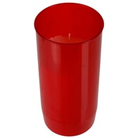 BURI Grabkerze Jumbo Öl-Grablicht rot mit Deckel H 14,5cm Grabkerze Grabschmuck rot