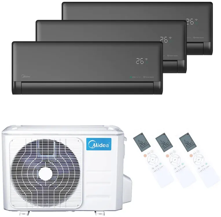 Midea Klimaanlage Solstice Multisplit Set 3 x 2,6 kW - Schwarz