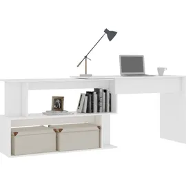 vidaXL Eckschreibtisch Weiß 200x50x76 cm