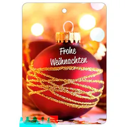 LUMA Geschenkanhänger mehrfarbig Frohe Weihnachten mit rote Kugel 10 St.