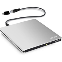 NOLYTH Externes Blu Ray Laufwerk USB 3.0 Type-C UHD 4K CD DVD Blu-ray Brenner 3D BD BDXL Bluray Laufwerk Drive Extern für Laptop PC Windows 11/10/8/7/Linux Mac MacBook Air Pro Apple iMac