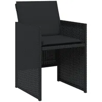 VidaXL Gartenstühle mit Kissen 4 Stk. Schwarz Poly Rattan