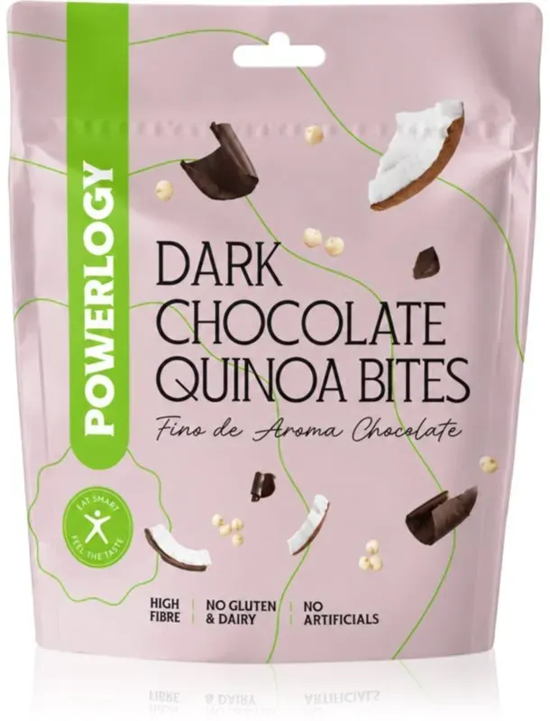 Powerlogy Dark Chocolate Quinoa Bites Quinoa mit Schokolade 100 g