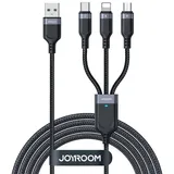 Joyroom Multi-Use Series 4in1 USB-A auf USB-C/USB-C/Lightning/Micro-USB Kabel 1,2m Schwarz
