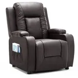COMHOMA Relaxsessel TV-Sessel Liegesessel Fernsehsessel mit Liegefunktion, mit Wippfunktion und Relaxfunktion braun