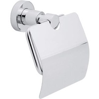 Tesa Toilettenpapierspender Loxx mit Deckel 40273, ohne Bohren, Metall, für 1 Kleinrolle, silber