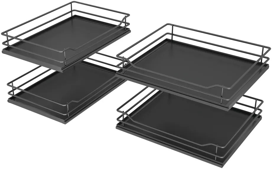 Naber 8037077 VS COR Fold Premea Korb-Set Ablageelement, 800 mm Schrank silbe...