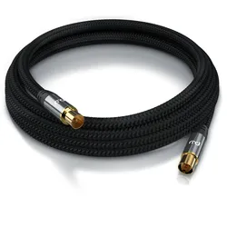 Primewire HDTV Antennenkabel mit Braiding - 2-fach Schirmung - Stoffummantelung - 75 Ohm / 135 dB - 5 m