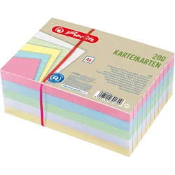 Herlitz Karteikarte A6 liniert farbig sortiert 4 Farben plus weiß Blauer Engel 2