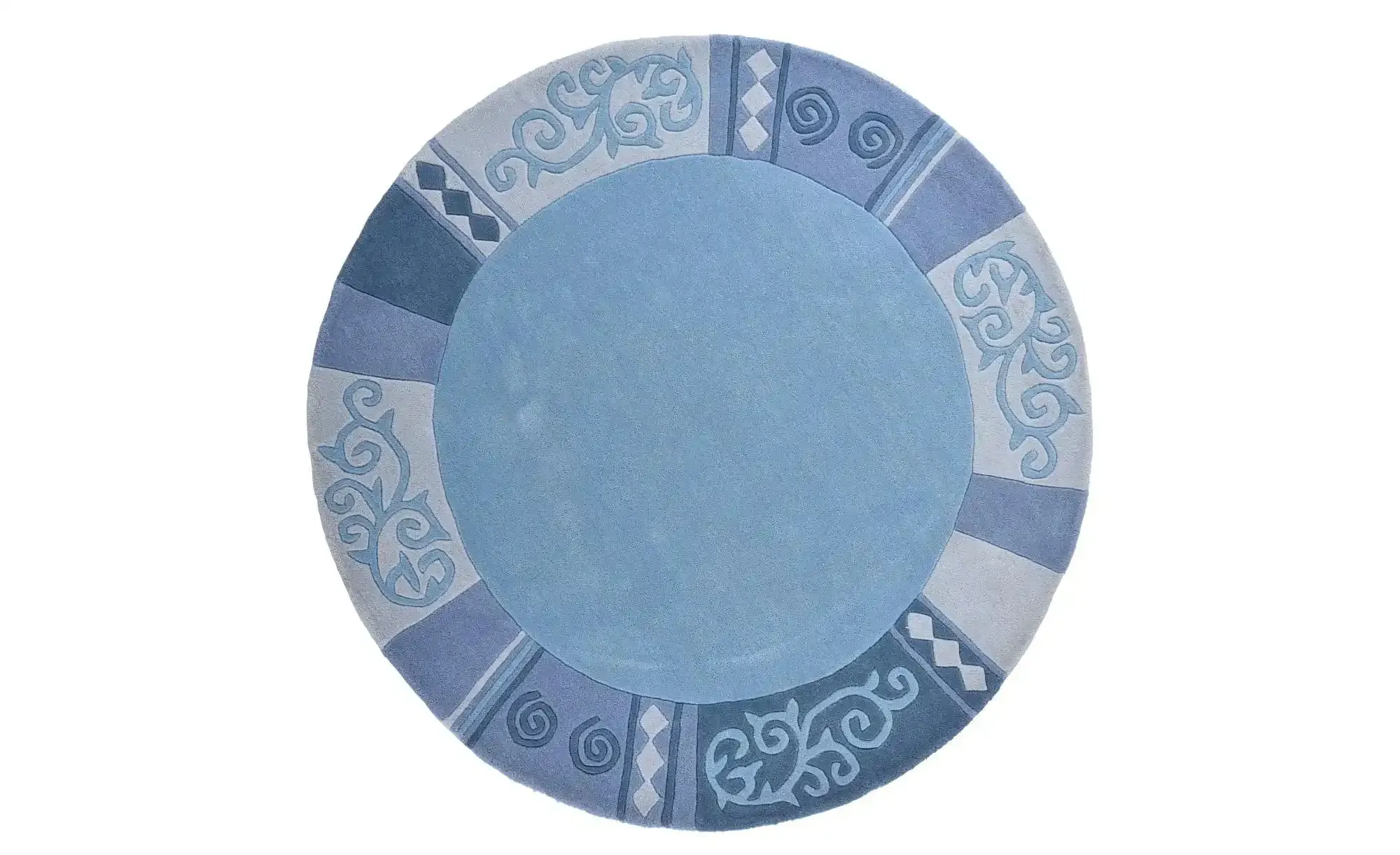 THEKO Teppich , blau , Wolle , Maße (cm): B: 150 H: 1,4