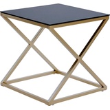 Jahnke Beistelltisch »XTRA BY SIDE«, (1 St.), Nachttisch/Beistelltisch in Gold-Look, aus Sicherheitsglas gefertigt,