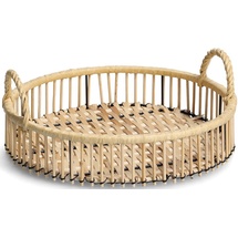 Zeller Present Tablett, Dekotablett Rattan,