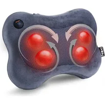 Naipo Massagegerät mit und Infrarot Wärmefunktion Grau Flauschiger Hülle