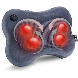 Naipo Massagegerät mit und Infrarot Wärmefunktion Grau Flauschiger Hülle