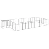 vidaXL Hundezwinger Silbern 22,99 m2 Stahl