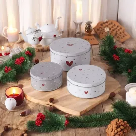 Boltze Dosen zur Aufbewahrung ANELLA Ø 14-20 cm 3-tlg. grau