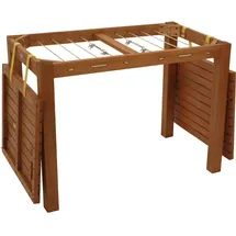 DEGAMO Gartentisch mit Wäscheständerfunktion 100 x 60 x 75 cm Eukalyptus geölt