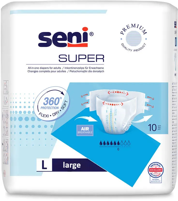 Seni Super Large 10er Pack Inkontinenzhosen 5 x 10 = 50 Stück