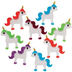 Glitzernde Moosgummi-Aufkleber "Einhorn"  (pro Set 100) Bastelbedarf Verzierung & Dekorationen