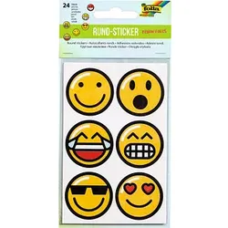 folia Aufkleber Emojis verschiedene Motive, 24 St.