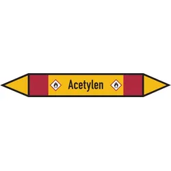 Rohrleitungskennzeichen Acetylen - 100x15 mm Folie selbstklebend