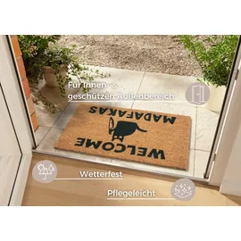 HANSE HOME Kokos Welcome Madafakas, Türmatte", braun, B:75cm H:15mm L:45cm, Kokos, Teppiche, Fußmatte, Kokos, Schmutzfangmatte, Outdoor, Rutschfest, Innen, Kokosmatte, Flur