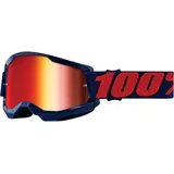 100% Strata 2 Goggle Masego Dunkelblau/Rot Rot Verspiegelt
