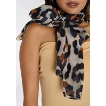 LAURA SCOTT Modetuch LAURA SCOTT, Damen, beige (beige, schwarz), Web, Polyester, Animalmuster, bedruckt, Modetücher, in Schalform mit trendigem Leo-Allover-Druck