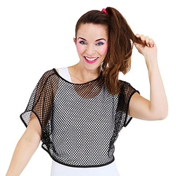Kurzes Netzshirt, schwarz