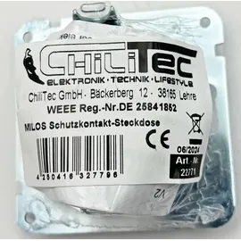 ChiliTec Schuko-Steckdose Unterputz Weiß 1 St.