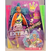 Barbie Extra mit blauen Haaren und Skateboard