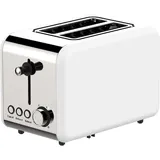 Schäfer Elektronik Toaster Retro 2-ScheibenToaster Toastautomat 850 Watt Weiß